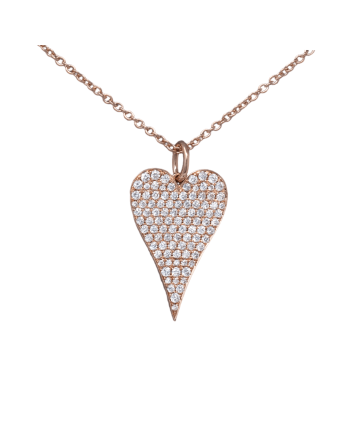 Heart Diamond Pendant Necklace 18k Rose Gold