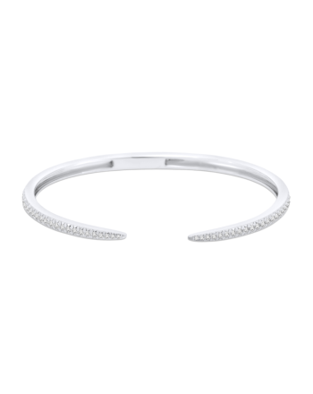 Diamond Cuff Bangle Bracelet 18K White Gold 0.80 CT