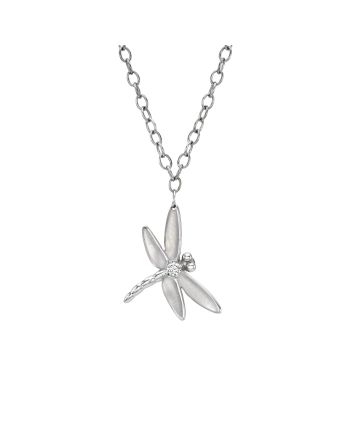 Tiffany & Co. Dragonfly Diamond Necklace 18K White Gold