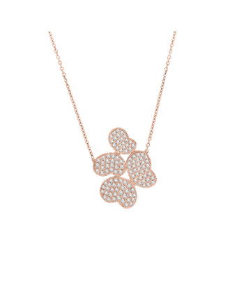 Butterfly Diamond Pendant Necklace 18k Rose Gold